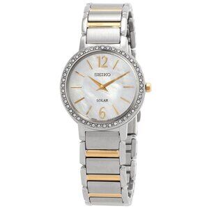NWT Authentic Seiko Solar Mother of Pearl Dial Women's Watch